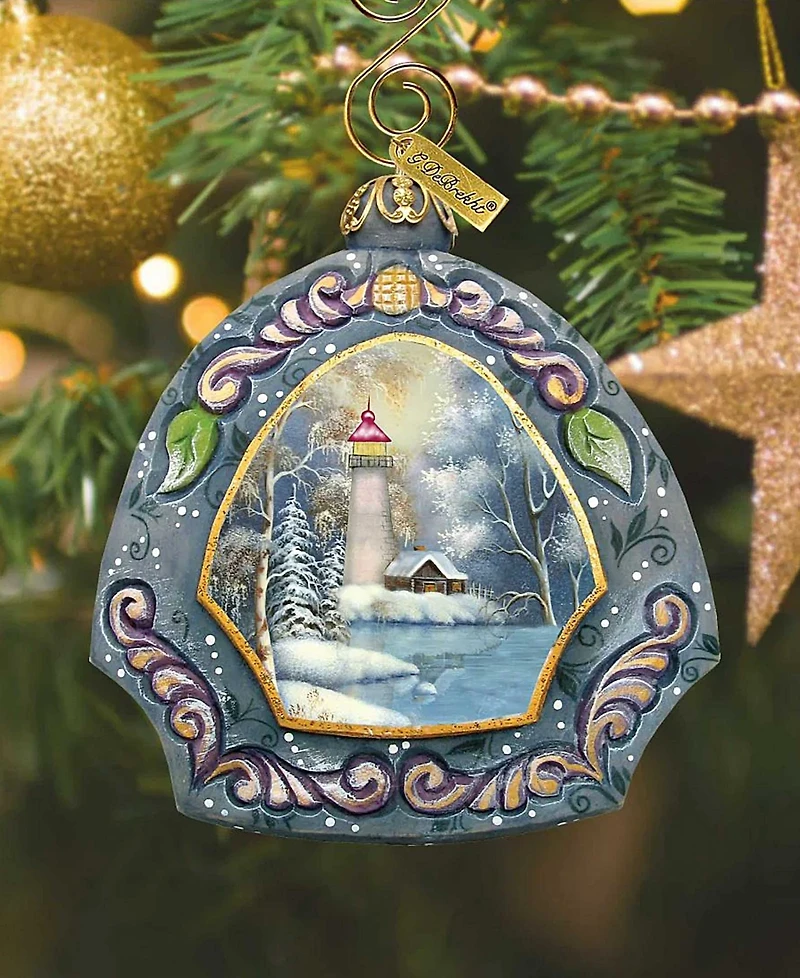 G.DeBrekht Hand Painted Scenic Ornament Harbor Light