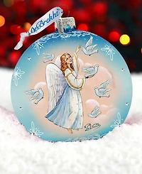 G.DeBrekht Angel Doves Ball Glass Ornament
