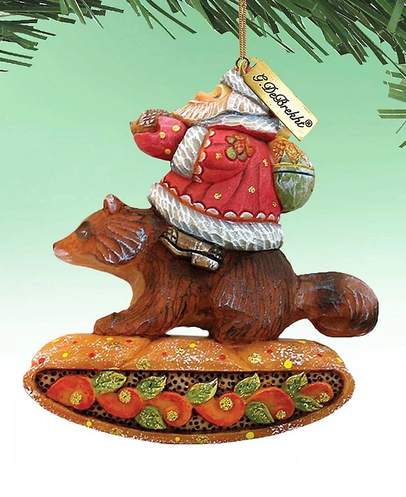 G.DeBrekht Santa on Raccoon Ornament