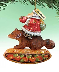 G.DeBrekht Santa on Raccoon Ornament
