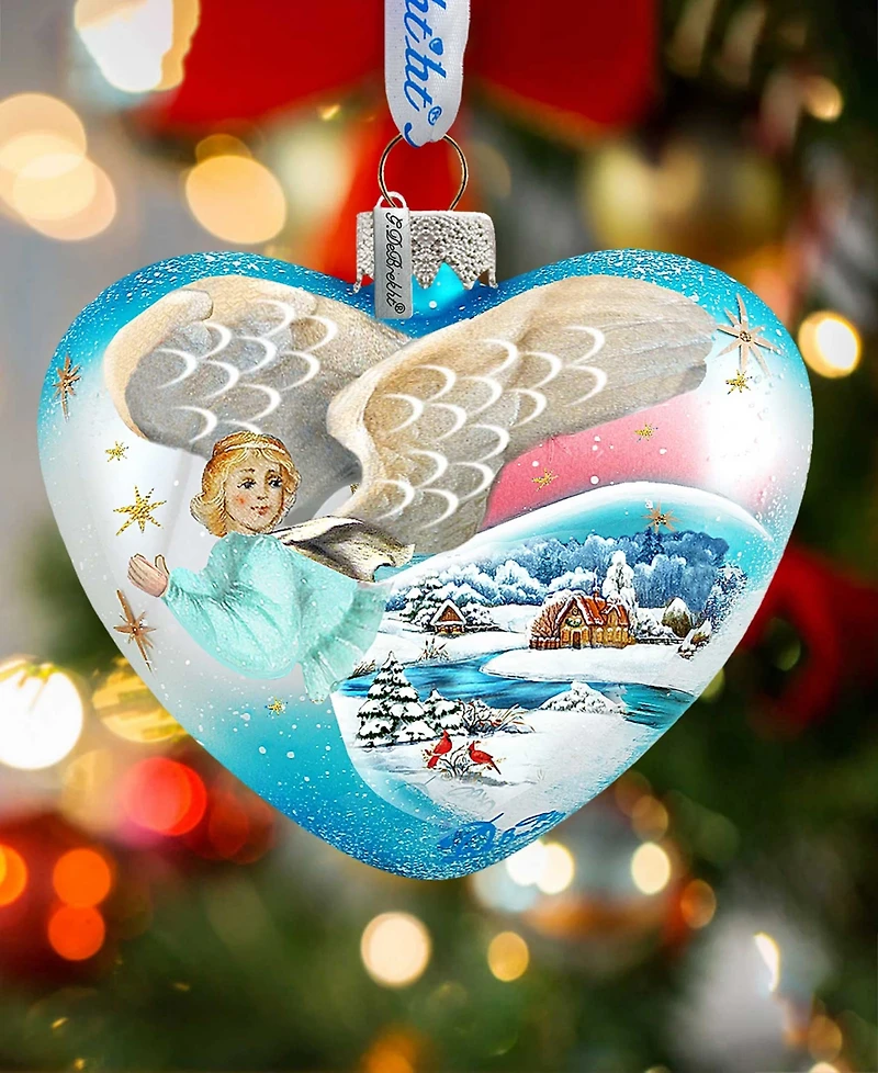 G.DeBrekht Angel Hart Glass Ornament