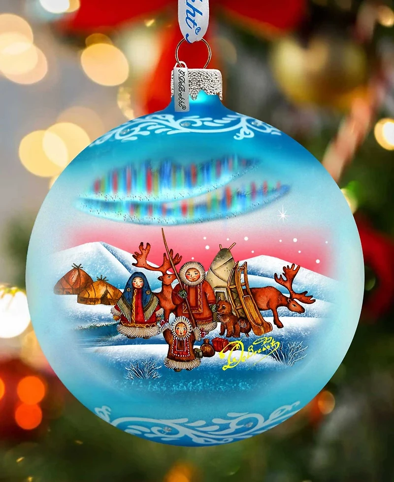 G.DeBrekht Northern Light Glass Ball Ornament