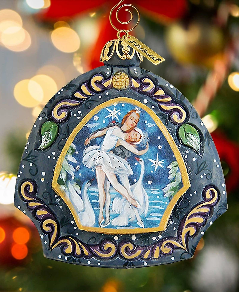 G.DeBrekht Hand Painted Scenic Ornament Swan Lake Ornament