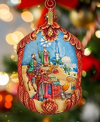 G.DeBrekht Hand Painted Three Kings Scenic Ornament