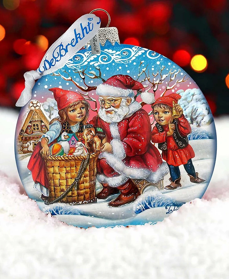 G.DeBrekht Oversized Retro Christmas Ball In Blue Glass Ornament