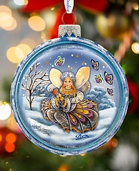 G.DeBrekht Fairy Girl Red Ball Hand Painted Glass Ornament
