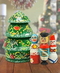 G.DeBrekht Christmas Tree 5-Piece Ornament Doll Set