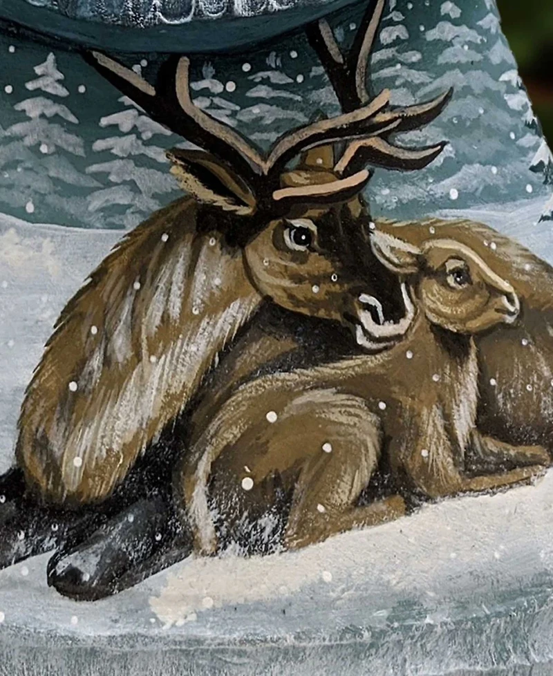 G.DeBrekht Woodcarved and Hand Painted Santa Moose Father Frost Santa Figurine