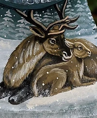 G.DeBrekht Woodcarved and Hand Painted Santa Moose Father Frost Santa Figurine
