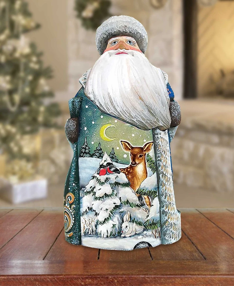 G.DeBrekht Woodcarved Hand Painted Santa Masterpiece Wooden Santa Figurine