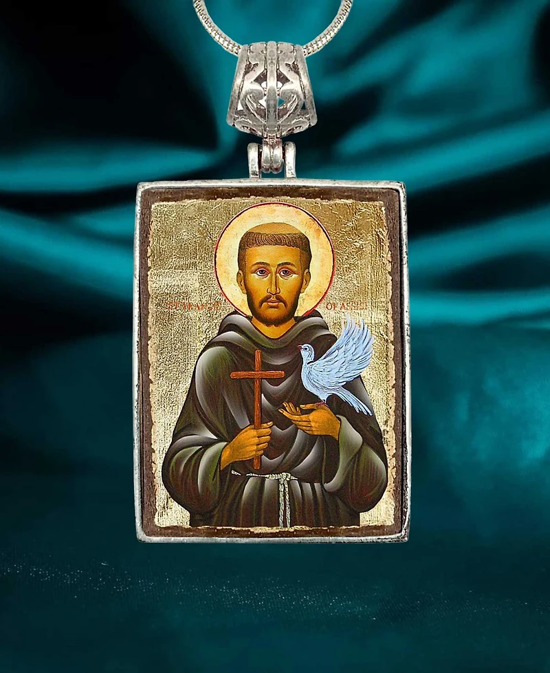 G.DeBrekht Saint Francis Religious Holiday Jewelry Necklace Monastery Icons