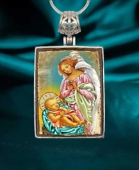 G.DeBrekht Blessing Angels Religious Holiday Jewelry Necklace Monastery Icons