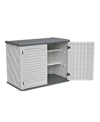 sumyeg 28 Cu. Ft. Lockable Outdoor Storage Cabinet Shed with Removable Shelf