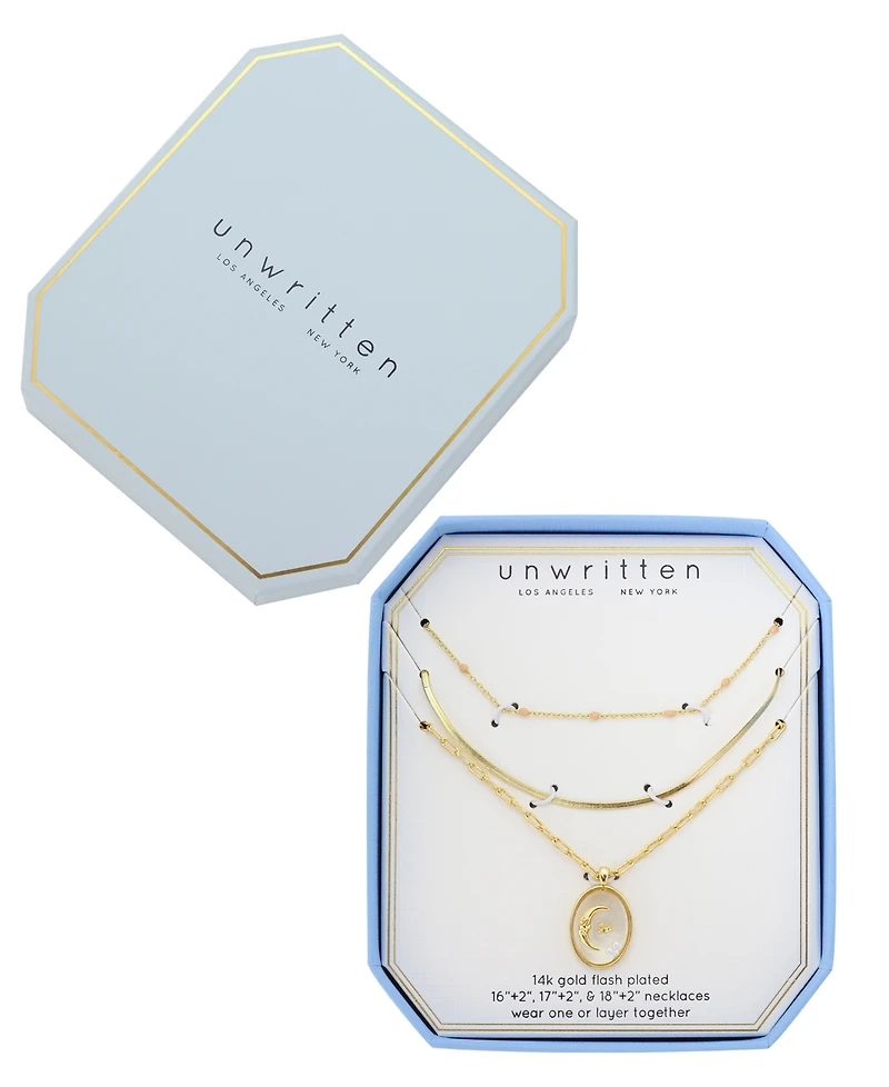 Unwritten Celestial Moon Trio Necklace Set