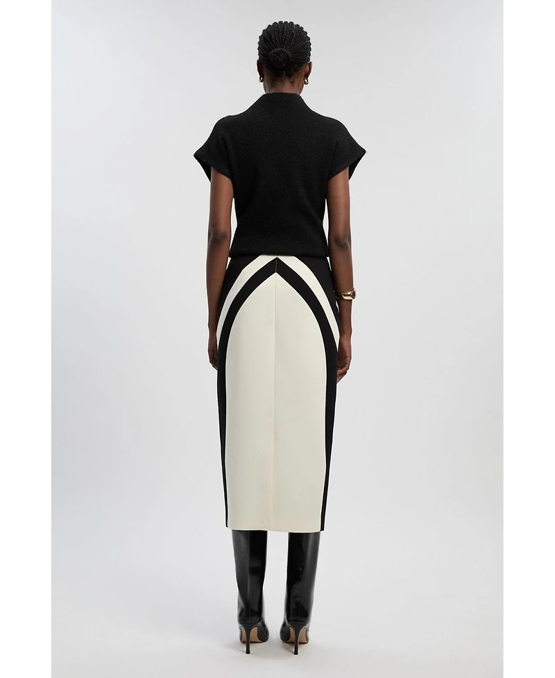 Karen Millen Women's Colour Block Pencil Midi Skirt