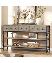 gaomon 53" 3-Tier 3-Drawer Console Sofa Table (Hallway/Living Room