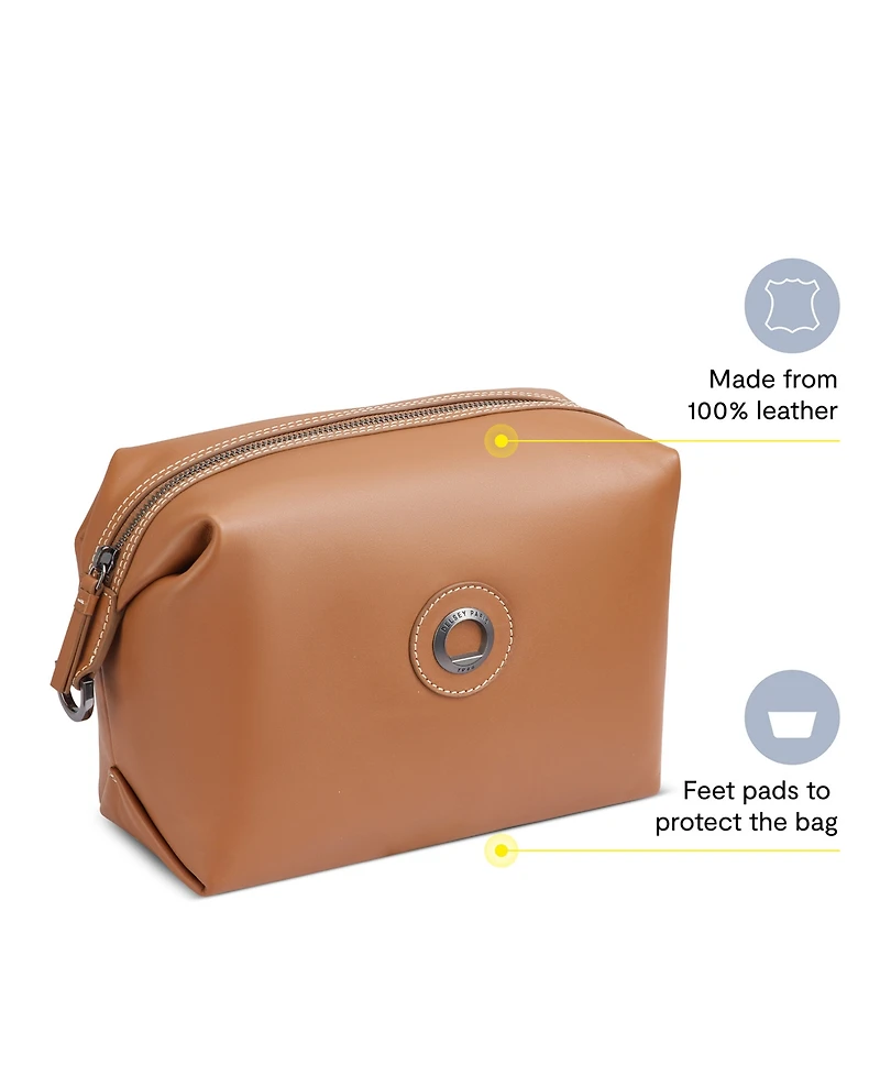 Delsey Paris Chatelet Leather 9.75" Toiletry Bag