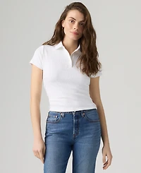 Levi's Women's Short-Sleeve Ribbed Polo Shirt