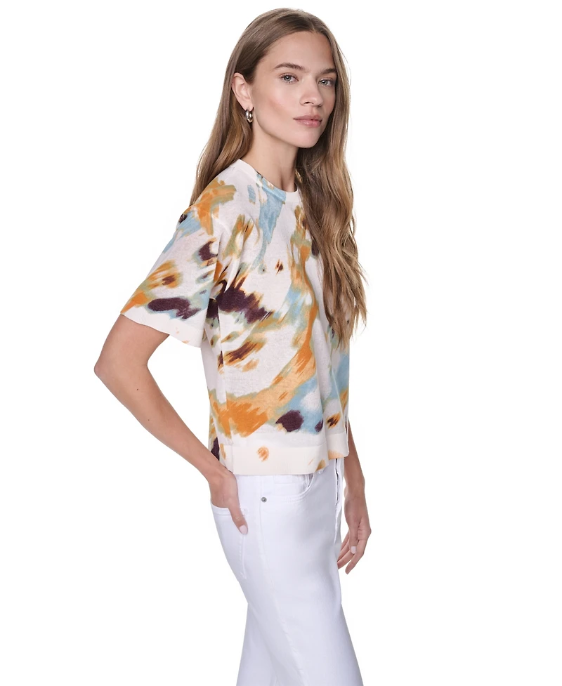 Dkny Women's Printed Short-Sleeve Sweater
