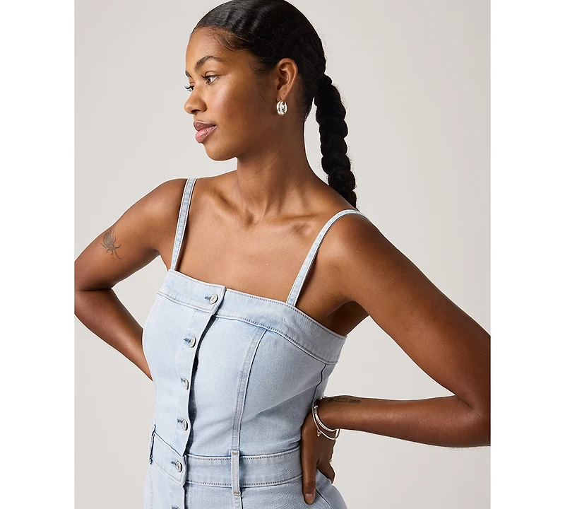 Levi's Women's Denim Bustier Button-Front Dress