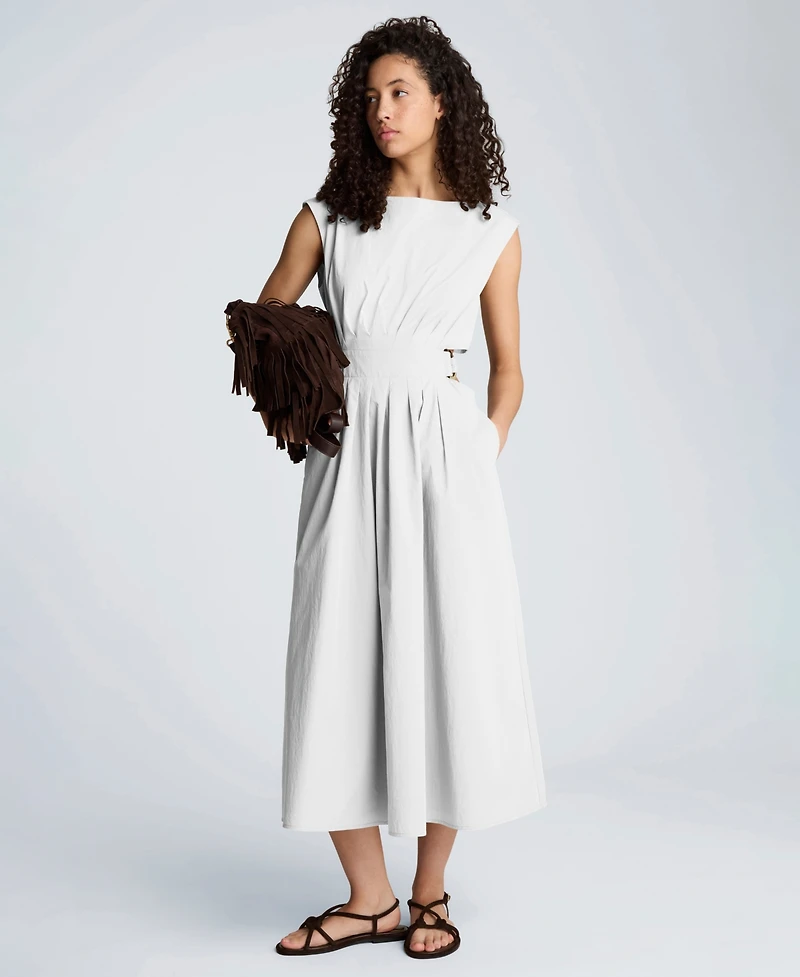 Kenneth Cole Women's Sleeveless Boat Neck Midi Dress