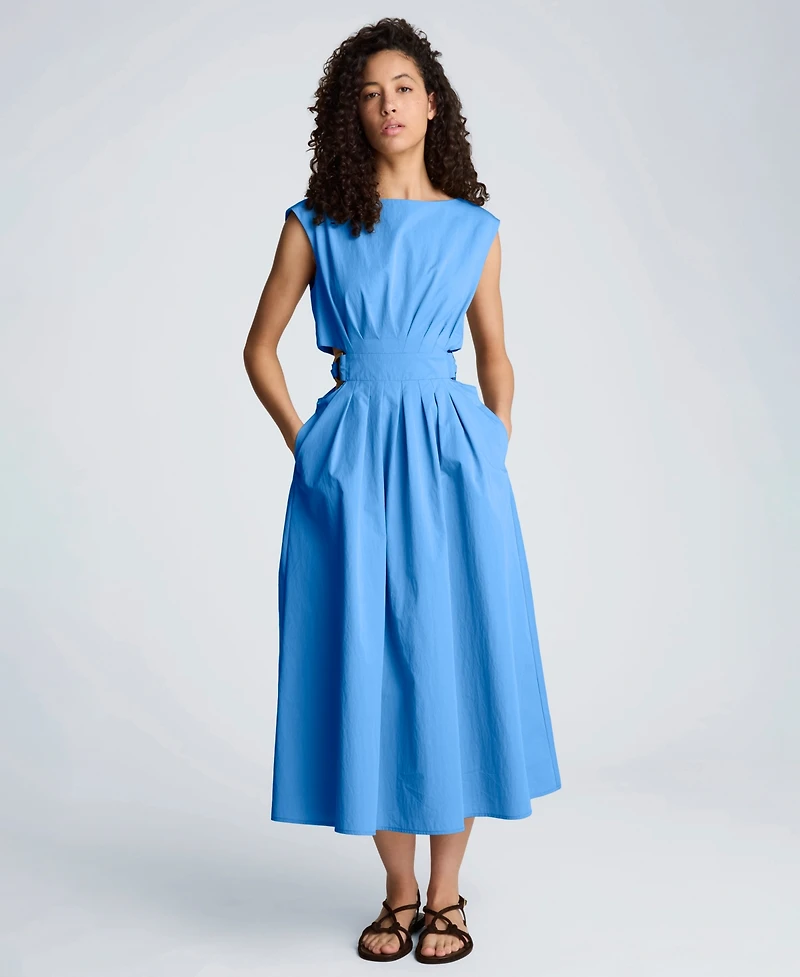 Kenneth Cole Women's Sleeveless Boat Neck Midi Dress