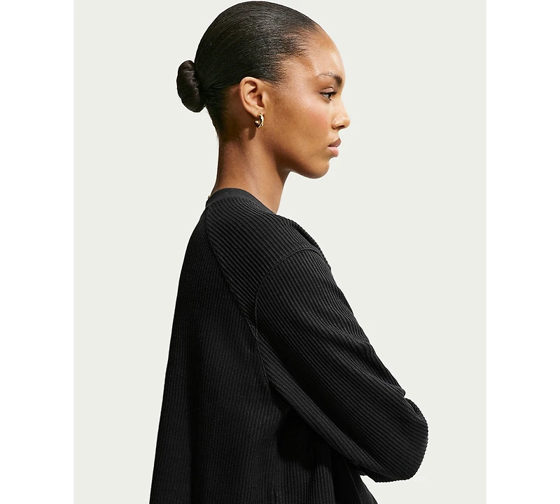 Nike Women's Sportswear Chill Waffle Oversized Long-Sleeve Henley Top