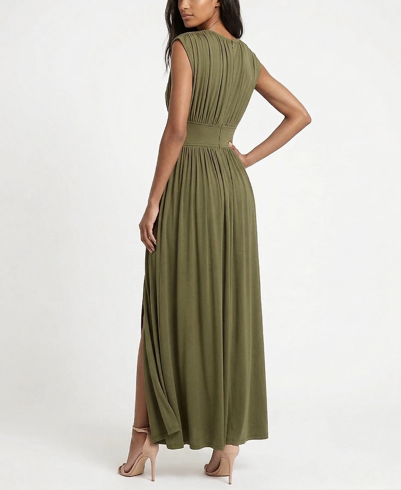 Taylor Women's Cinched Waist Ruched Crewneck Dress