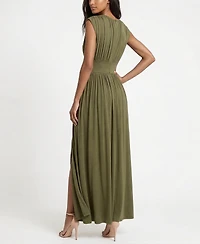 Taylor Women's Cinched Waist Ruched Crewneck Dress