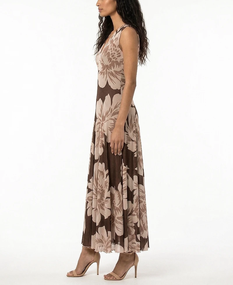 Taylor Women's V-Neck Floral Strech Knit Dress