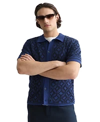 Scotch & Soda Men's Jacquard Knitted Short-Sleeve Shirt