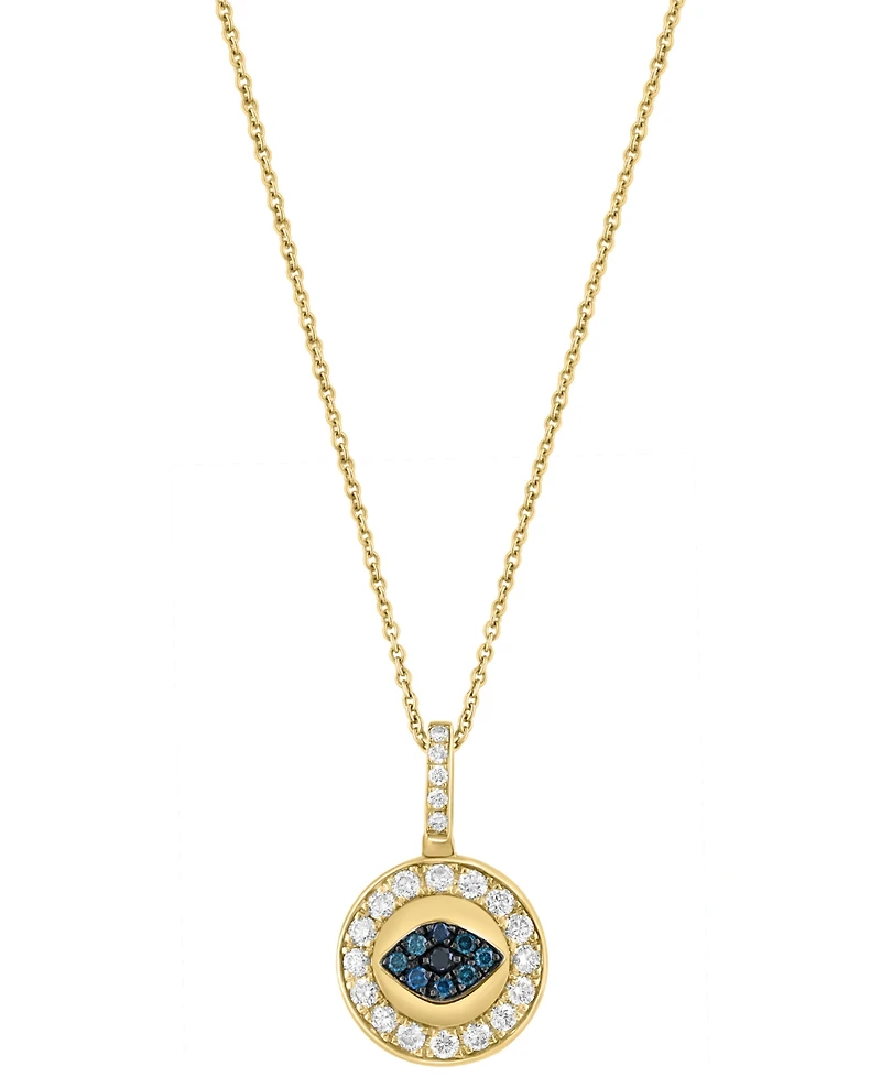Effy Collection Multi Diamond (1/4 ct. t.w.) Pendant Necklace in 14k Yellow Gold