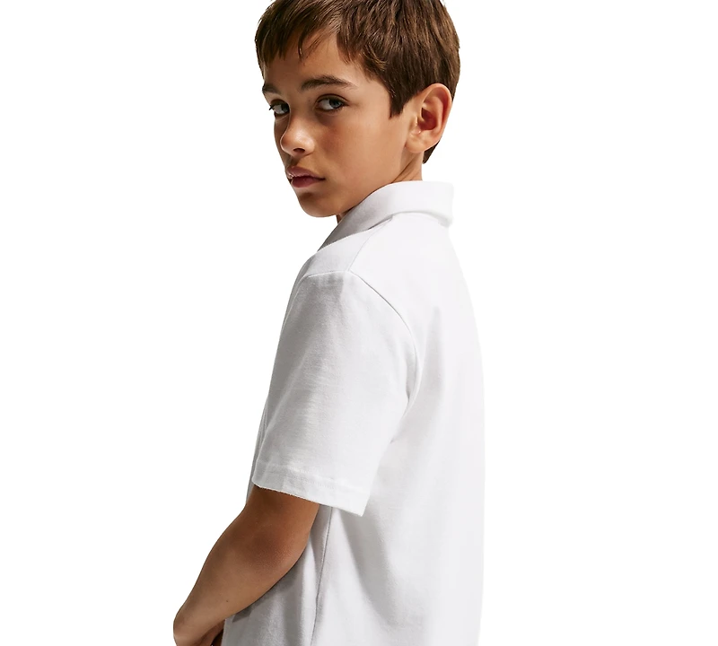 Nike Big Boys' and Girls' Sportswear Club Knit Short-Sleeve Polo Buttoned-Up T-Shirt