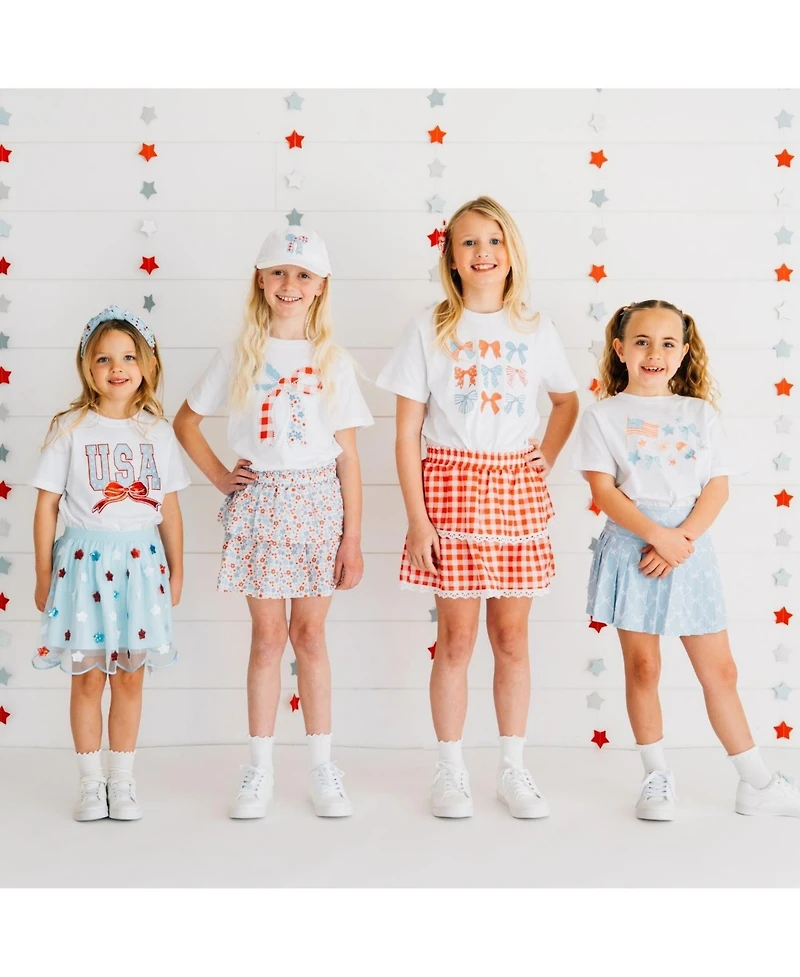 Little and Big Girls Patriotic Cutie Short Sleeve T-Shirt