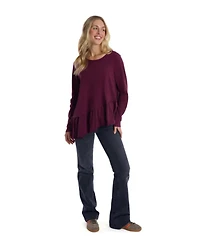 Wilt Clothing Women's Raglan Long Sleeve Asymmetric Peplum