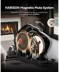 Harison Recumbent Exercise Bike for Home, 400 lbs Capacity, Magnetic with Lcd Monitor (Hrm-B12)