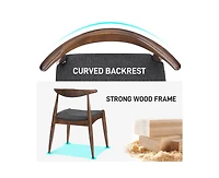 sumyeg Rubberwood Dining Chairs with Ergonomic Backrest and Cushioned Seat Set of 2