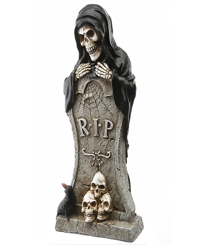 National Tree Company 12" Tombstone and Skeleton Reaper