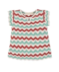 Hope & Henry Girls and Organic Flutter Sleeve Sweater Top