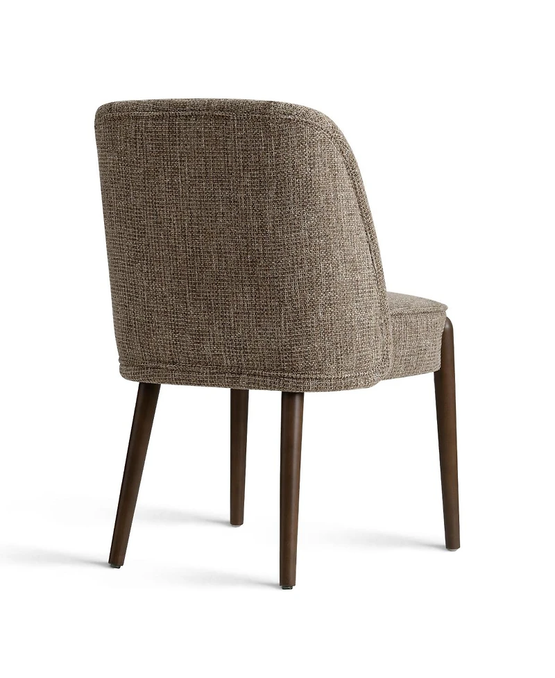 Maison Boucle Soft Fabric Dining Chairs Set of 2, Solid Wood Legs, Thick Seat