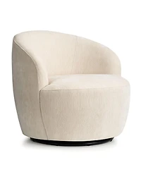 Maison Boucle Modern Swivel Barrel Accent Chair, Upholstered Lounge 1 Piece