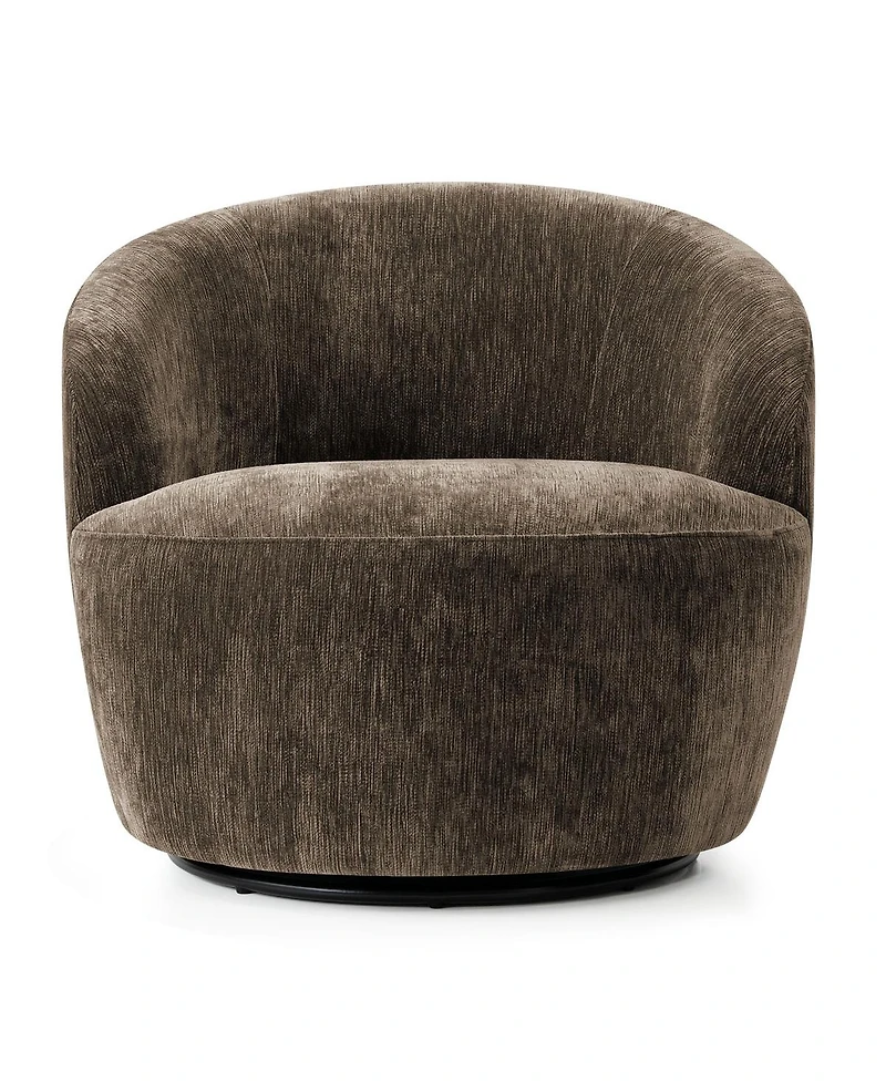 Maison Boucle Modern Swivel Barrel Accent Chair, Upholstered Lounge 1 Piece