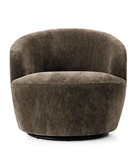 Maison Boucle Modern Swivel Barrel Accent Chair, Upholstered Lounge 1 Piece