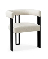 Maison Boucle Modern Upholstered Dining Chairs Set of 2, Metal Legs, Armchair