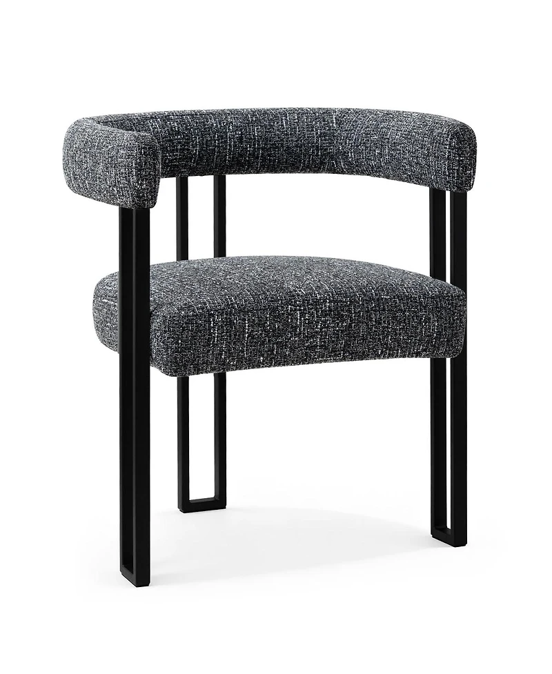 Maison Boucle Modern Upholstered Dining Chairs Set of 2, Metal Legs, Armchair