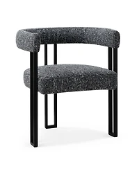 Maison Boucle Modern Upholstered Dining Chairs Set of 2, Metal Legs, Armchair