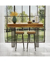 Tribesigns 63" Long Bar Table, 39.37" High Top Pub Table with Metal Frame, Industrial Counter Height Table