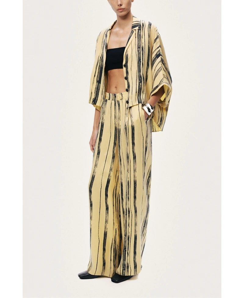 Nocturne Women's Striped Wide-Leg Pants