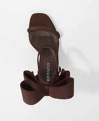 Berness Women's Oversized Bow Ankle Strap Stilettos