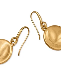 Donna Karan Worn 24k Gold Plated Double Drop Wave Coin Earrings